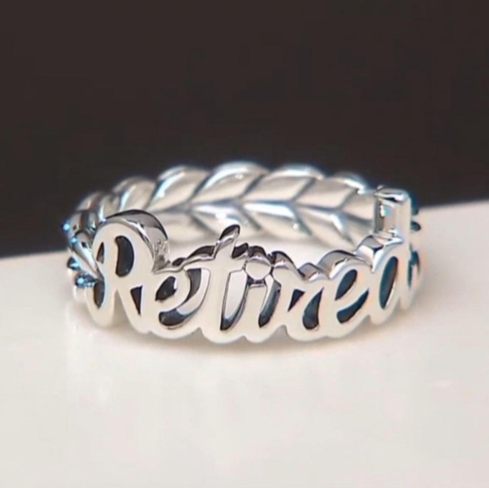 JAI Sterling Silver Retired Script Ring